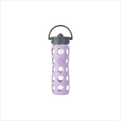 Lifefactory 16 oz Glass Bottle with Straw Cap and Silicone Sleeve in Lilac