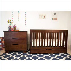Babyletto Mercer 2 Piece 3 in 1 Convertible Crib Set in Espresso