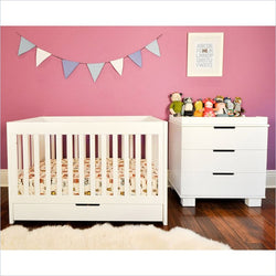 Babyletto Mercer 2 Piece 3 in 1 Convertible Crib Set in White