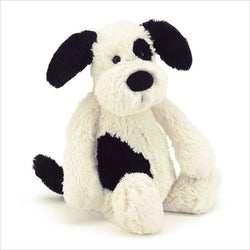 Jellycat Bashful Puppy Black and Cream Small