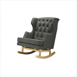Nurseryworks Empire Light Legs Rocker in Charcoal Weave Facric