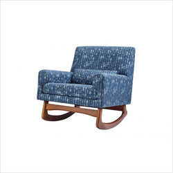 Nurseryworks Sleepytime Walnut Legs Rocker in Limited Edition Cosmo in Indigo
