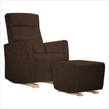 Dutailier Fogo Upholstered Natural Glider Chair in Chocolate