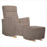 Dutailier Fogo Upholstered Natural Glider Chair in Bread