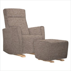 Dutailier Fogo Upholstered Natural Glider Chair in Bread