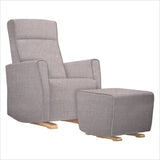 Dutailier Fogo Upholstered Natural Glider Chair in Snow