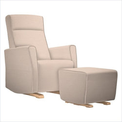 Dutailier Fogo Upholstered Natural Glider Chair in Cream