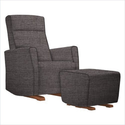 Dutailier Fogo Upholstered Harvest Glider Chair in Pebble