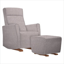 Dutailier Fogo Upholstered Harvest Glider Chair in Snow