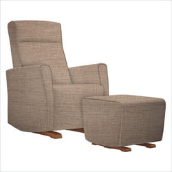 Dutailier Fogo Upholstered Harvest Glider Chair in Wheat