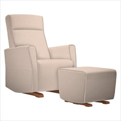 Dutailier Fogo Upholstered Harvest Glider Chair in Cream