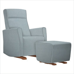 Dutailier Fogo Upholstered Harvest Glider Chair in Blue