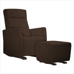 Dutailier Fogo Upholstered Espresso Glider Chair in Chocolate