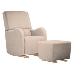Dutailier Laki Upholstered Natural Glider Chair in Cream