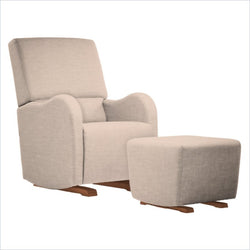 Dutailier Laki Upholstered Harvest Glider Chair in Cream