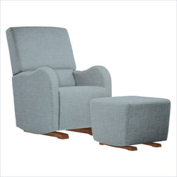 Dutailier Laki Upholstered Harvest Glider Chair in Blue
