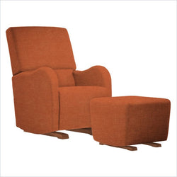 Dutailier Laki Upholstered Harvest Glider Chair in Orange