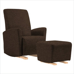 Dutailier Pico Upholstered Natural Glider Chair in Chocolate