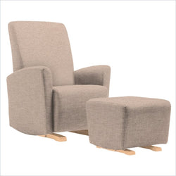 Dutailier Pico Upholstered Natural Glider Chair in Sand