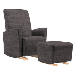 Dutailier Pico Upholstered Natural Glider Chair in Pebble