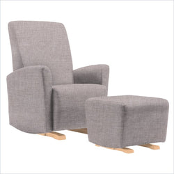 Dutailier Pico Upholstered Natural Glider Chair in Snow