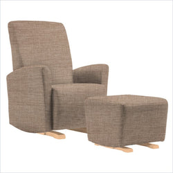 Dutailier Pico Upholstered Natural Glider Chair in Wheat