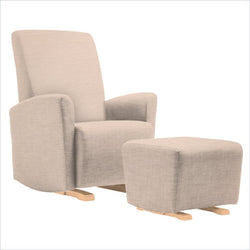 Dutailier Pico Upholstered Natural Glider Chair in Cream