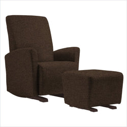 Dutailier Pico Upholstered Espresso Glider Chair in Chocolate