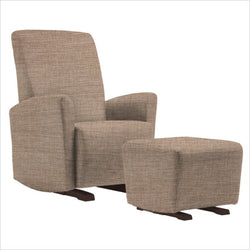 Dutailier Pico Upholstered Espresso Glider Chair in Wheat
