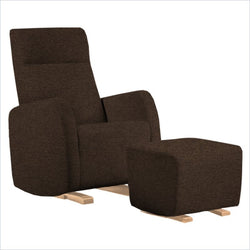 Dutailier Etna Upholstered Natural Glider Chair in Chocolate