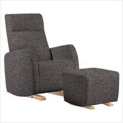 Dutailier Etna Upholstered Natural Glider Chair in Stone