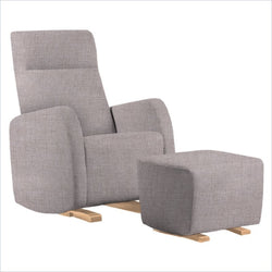 Dutailier Etna Upholstered Natural Glider Chair in Snow