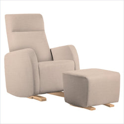 Dutailier Etna Upholstered Natural Glider Chair in Cream