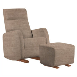 Dutailier Etna Upholstered Harvest Glider Chair in Wheat