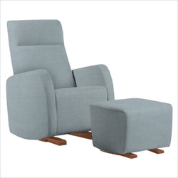 Dutailier Etna Upholstered Harvest Glider Chair in Blue