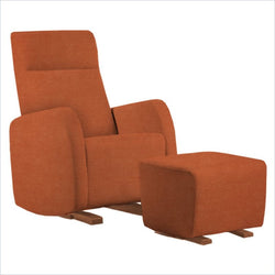 Dutailier Etna Upholstered Harvest Glider Chair in Orange