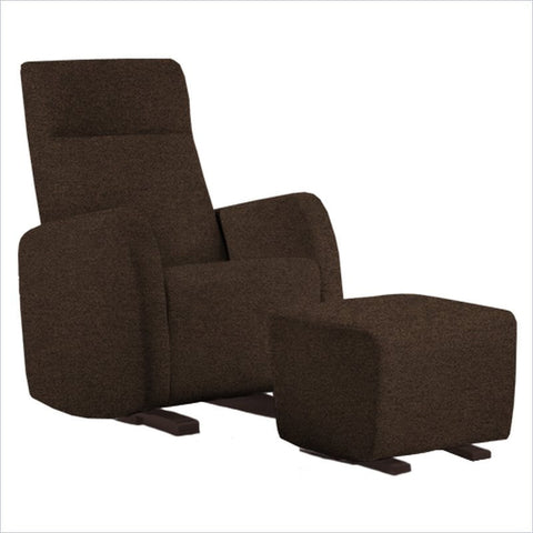 Dutailier Etna Upholstered Espresso Glider Chair in Chocolate