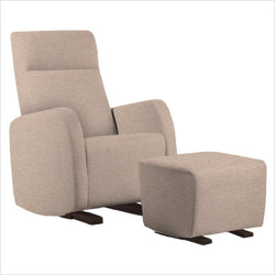 Dutailier Etna Upholstered Espresso Glider Chair in Sand