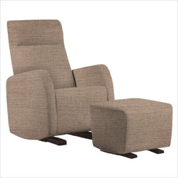 Dutailier Etna Upholstered Espresso Glider Chair in Wheat