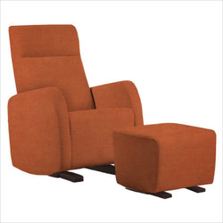 Dutailier Etna Upholstered Espresso Glider Chair in Orange