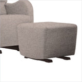 Dutailier Upholstered Espresso Ottoman