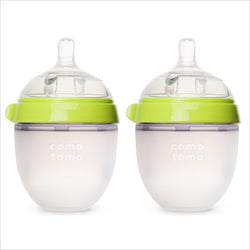 Comotomo 5oz Natural Feel Baby Bottle in Green (Set of 2)