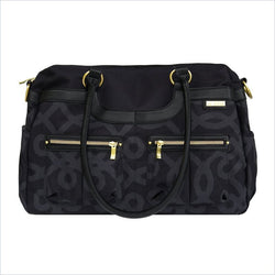 JJ Cole Satchel Diaper Bag In Black and Gold
