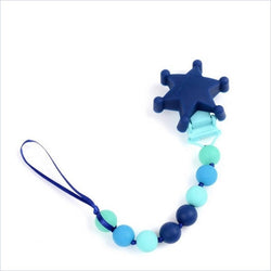 Chewbeads Baby Pacifier Clip in Sheriff Badge