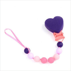 Chewbeads Baby Pacifier Clip in Heart