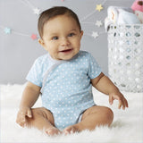 Skip Hop Layette Side Snap Short Sleeve Bodysuit in Blue (Set of 3)