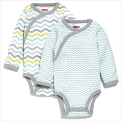 Skip Hop Layette Side Snap Long Sleeve Bodysuit in Blue(Set of 2)