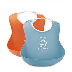 Baby Bjorn Soft Bib in Orange and Turquoise (Set of 2)