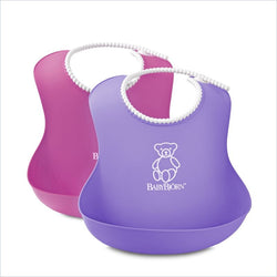 Baby Bjorn Soft Bib in Pink and Purple (Set of 2)