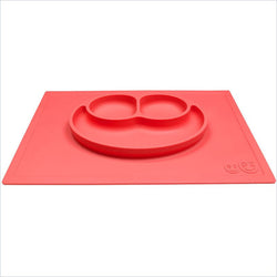 ezpz Less Mess Happy Mat  Plate and Placemat in Coral